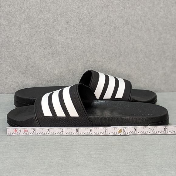 NWOT Adidas Adilette Shower Slip On Sandals Slides Core Black White  Mens 11 - Picture 6 of 9